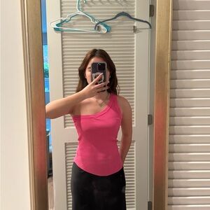 Zara Fuchsia One-Shoulder Tank Top